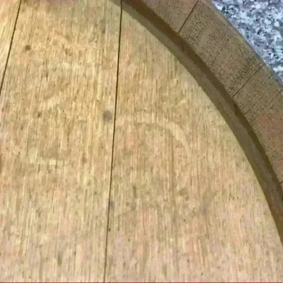 Handmade Lazy Susan Wine Barrel Top - Picture 3 of 4